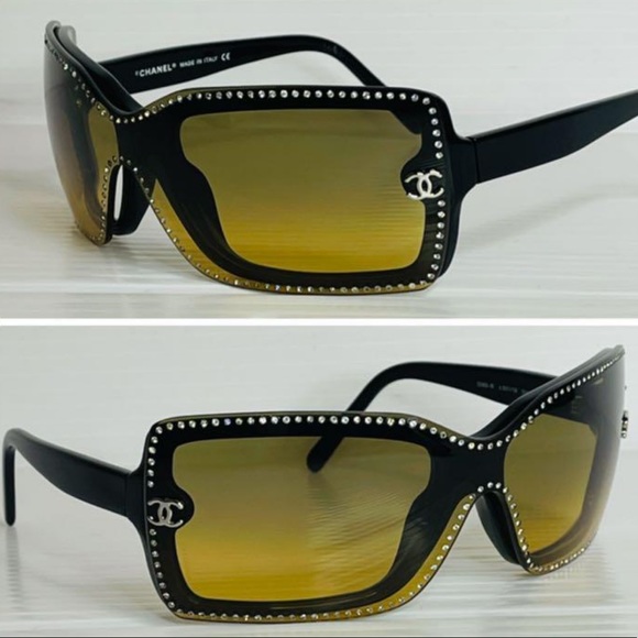 Chanel Sunglasses With Rhinestone CCs Y2K For Sale at 1stDibs